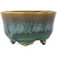 Pot à bonsaï rond vert et marron de Fuka - 80 x 80 x 48 mm
