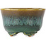 Pot à bonsaï rond vert et marron de Fuka - 80 x 80 x 48 mm