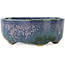Pot à bonsaï ovale multicolore bleu de Fuka - 70 x 60 x 28 mm