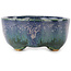 Oval blue multicolor bonsai pot by Fuka - 70 x 60 x 28 mm