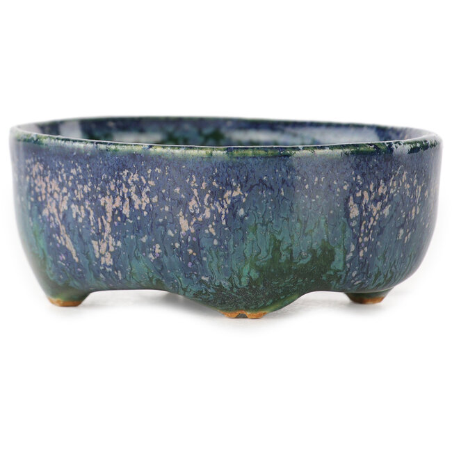 Vaso bonsai ovale blu multicolore di Fuka - 70 x 60 x 28 mm