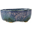 Oval blue multicolor bonsai pot by Fuka - 70 x 60 x 28 mm