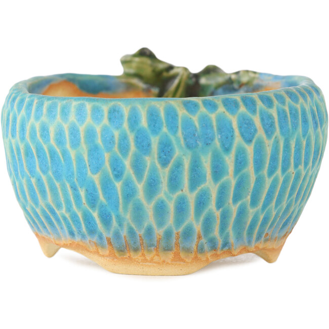 Vaso bonsai rotondo blu di Masashi Furumoto - 85 x 85 x 45 mm