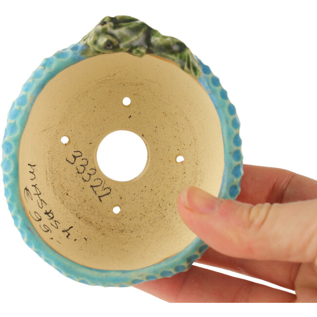 Runder blauer Bonsai-Topf von Masashi Furumoto - 85 x 85 x 45 mm