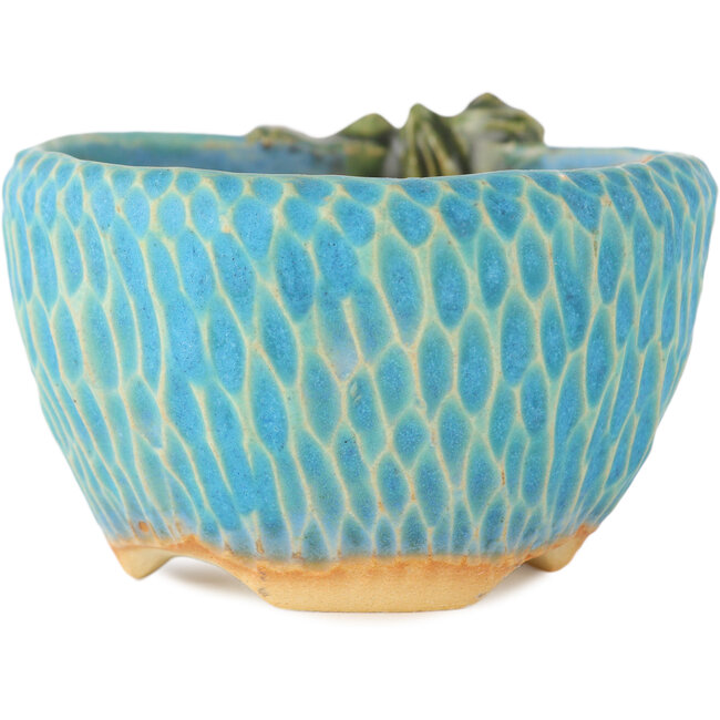 Vaso bonsai rotondo blu di Masashi Furumoto - 85 x 85 x 50 mm