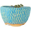 Vaso bonsai rotondo blu di Masashi Furumoto - 85 x 85 x 50 mm