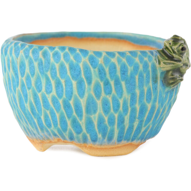 Maceta redonda azul para bonsái de Masashi Furumoto - 85 x 85 x 50 mm