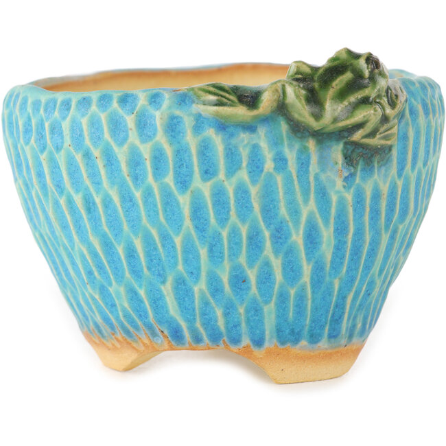 Maceta redonda azul para bonsái de Masashi Furumoto - 85 x 85 x 55 mm