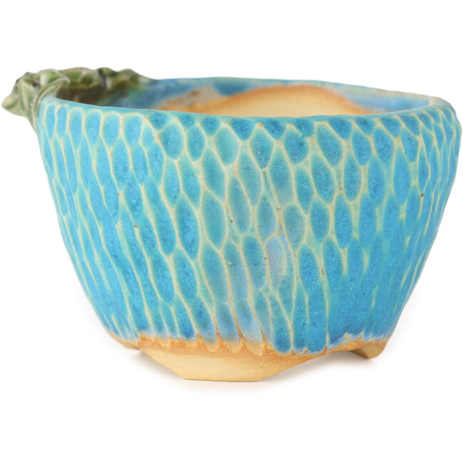 Vaso bonsai rotondo blu di Masashi Furumoto - 80 x 85 x 50 mm