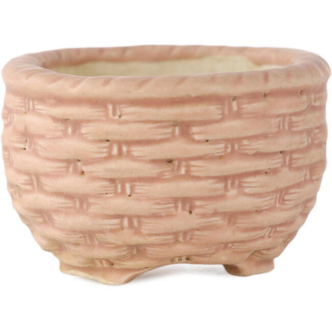 Ronde roze bonsai pot van Tani Ranzan - 55 x 55 x 35 mm