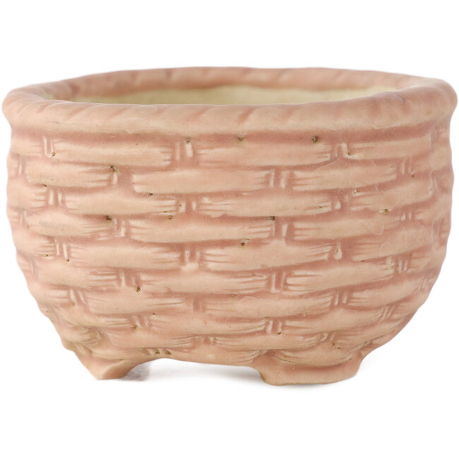 Runder rosa Bonsai-Topf von Tani Ranzan - 55 x 55 x 35 mm