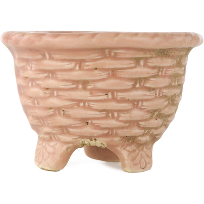 Ronde roze bonsai pot van Tani Ranzan - 57 x 57 x 40 mm