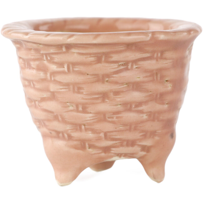 Maceta redonda rosa para bonsái de Tani Ranzan - 55 x 53 x 40 mm