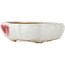 Mokko white and red craquelé bonsai pot by Eime Yozan - 195 x 165 x 50 mm