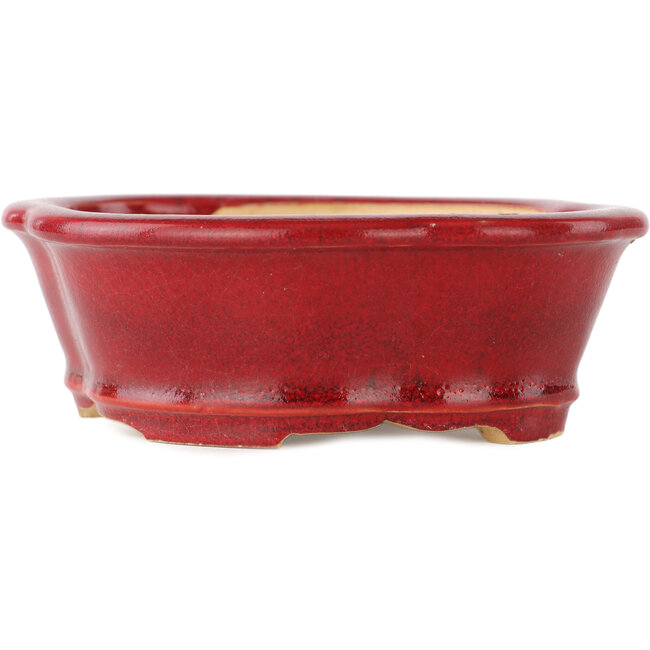 Pot à bonsaï rouge Mokko par Eime Yozan - 140 x 120 x 50 mm