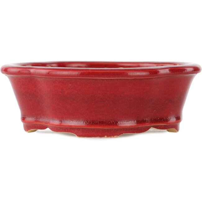 Mokko red bonsai pot by Eime Yozan - 140 x 120 x 50 mm