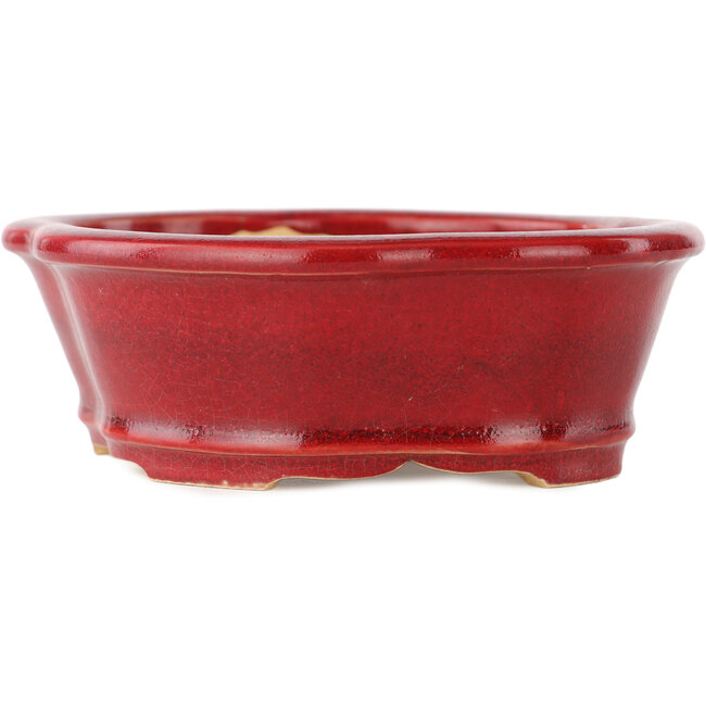 Mokko red bonsai pot by Eime Yozan - 140 x 120 x 50 mm