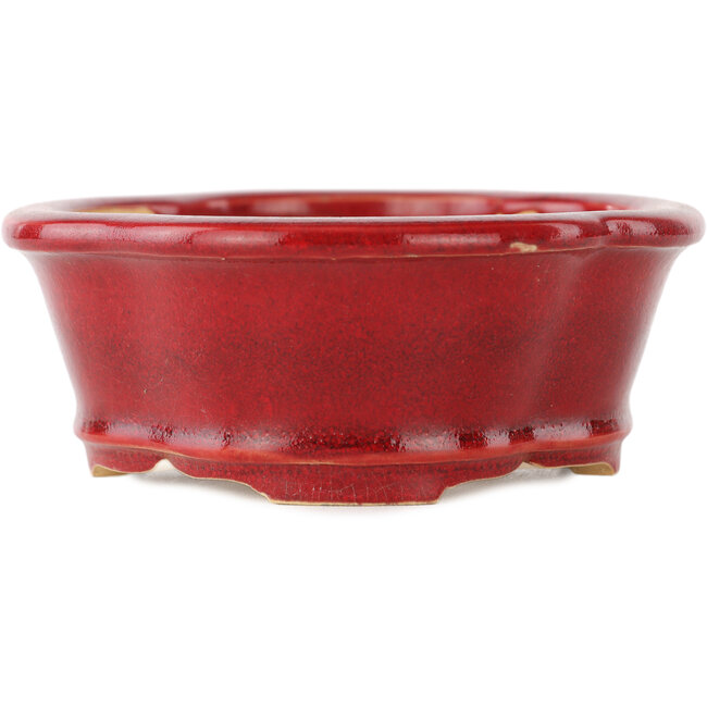 Mokko red bonsai pot by Eime Yozan - 140 x 120 x 50 mm