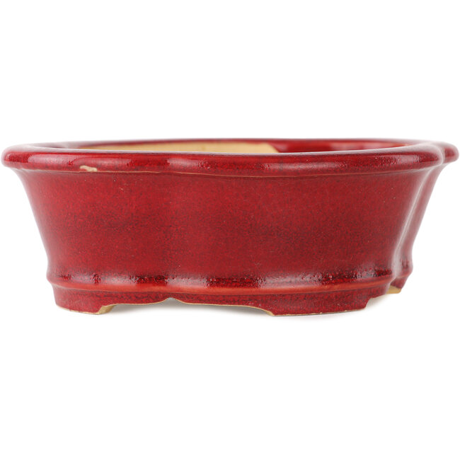 Mokko red bonsai pot by Eime Yozan - 140 x 120 x 50 mm