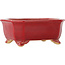 Maceta rectangular roja para bonsái de Eime Yozan - 130 x 105 x 50 mm