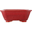 Rectangular red bonsai pot by Eime Yozan - 130 x 103 x 50 mm