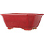 Pot à bonsaï rectangulaire rouge par Eime Yozan - 130 x 103 x 50 mm