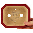 Maceta rectangular roja para bonsái de Eime Yozan - 130 x 105 x 50 mm