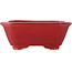 Rectangular red bonsai pot by Eime Yozan - 130 x 103 x 50 mm