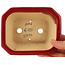 Maceta rectangular roja para bonsái de Eime Yozan - 130 x 103 x 50 mm