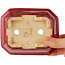 Pot à bonsaï rectangulaire rouge par Eime Yozan - 130 x 103 x 50 mm