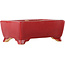 Rectangular red bonsai pot by Eime Yozan - 125 x 90 x 50 mm