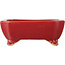 Rectangular red bonsai pot by Eime Yozan - 125 x 90 x 45 mm