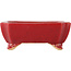 Rectangular red bonsai pot by Eime Yozan - 125 x 90 x 45 mm
