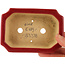 Rectangular red bonsai pot by Eime Yozan - 125 x 90 x 45 mm