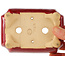 Rectangular red bonsai pot by Eime Yozan - 125 x 90 x 45 mm
