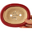 Oval red bonsai pot by Eime Yozan - 130 x 105 x 45 mm