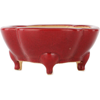  Eimei ( Yozan kiln) 125 mm mokko red bonsai pot by Eime Yozan, Tokoname, Japan