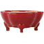Mokko red bonsai pot by Eime Yozan - 125 x 125 x 55 mm