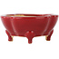 Mokko red bonsai pot by Eime Yozan - 125 x 125 x 55 mm
