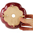 Maceta para bonsái Mokko roja de Eime Yozan - 125 x 125 x 55 mm