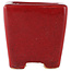 Square red bonsai pot by Eime Yozan - 65 x 65 x 65 mm