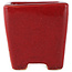 Square red bonsai pot by Eime Yozan - 65 x 65 x 65 mm