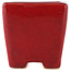 Square red bonsai pot by Eime Yozan - 65 x 65 x 65 mm