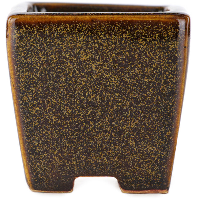Pot à bonsaï carré marron par Eime Yozan - 62 x 62 x 62 mm