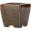 Pot à bonsaï carré marron par Eime Yozan - 62 x 62 x 62 mm