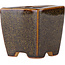 Pot à bonsaï carré marron par Eime Yozan - 62 x 62 x 62 mm