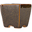 Pot à bonsaï carré marron par Eime Yozan - 62 x 62 x 62 mm