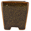Square brown bonsai pot by Eime Yozan - 62 x 62 x 62 mm