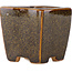 Pot à bonsaï carré marron par Eime Yozan - 62 x 62 x 62 mm
