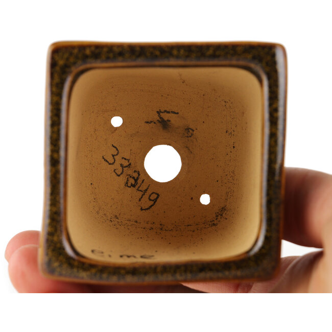 Maceta cuadrada marrón para bonsái de Eime Yozan - 62 x 62 x 62 mm